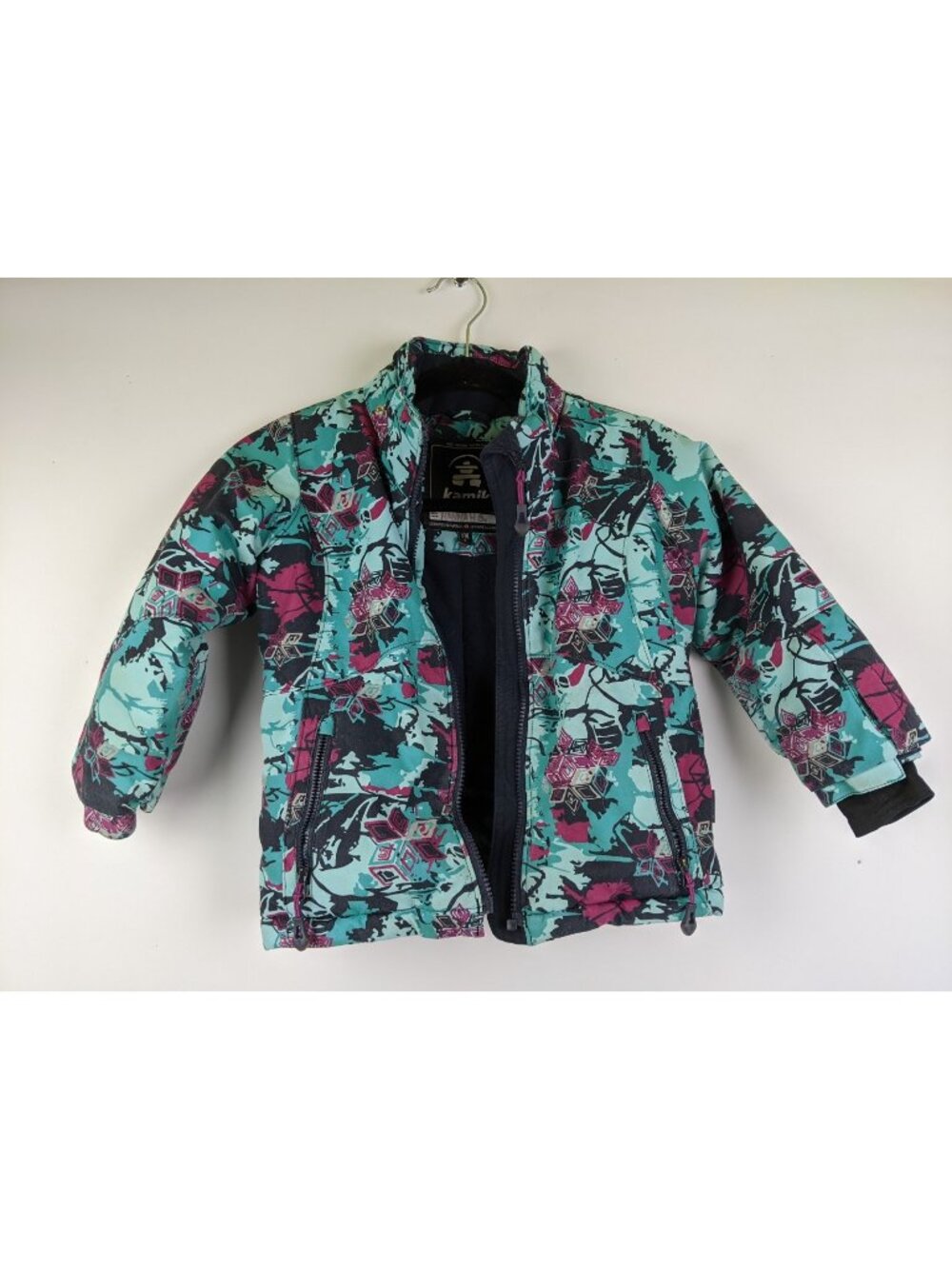 Kamik Maeve Flora Blue Purple Ski Jacket Kids Girls Size 4 104 Winter Snowboard